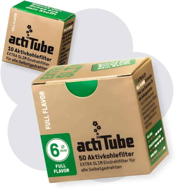 Actitube filtros de carbón activo extrafinos con funda pack de 100