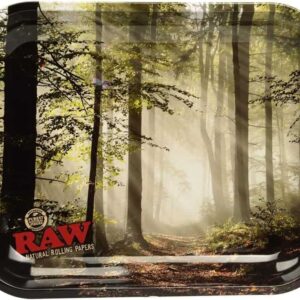 Bandeja de papel RAW Smokey Forest Trees Tray, diseño de árboles