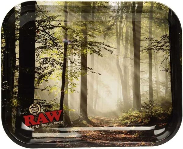 Bandeja de papel RAW Smokey Forest Trees Tray, diseño de árboles