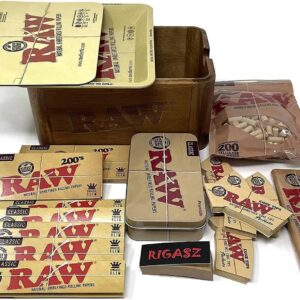 Caja de madera RAW cache con bandeja y cubierta magnética