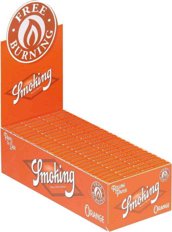 Caja para papel de liar smoking naranja, 25 libritos x120 hojas