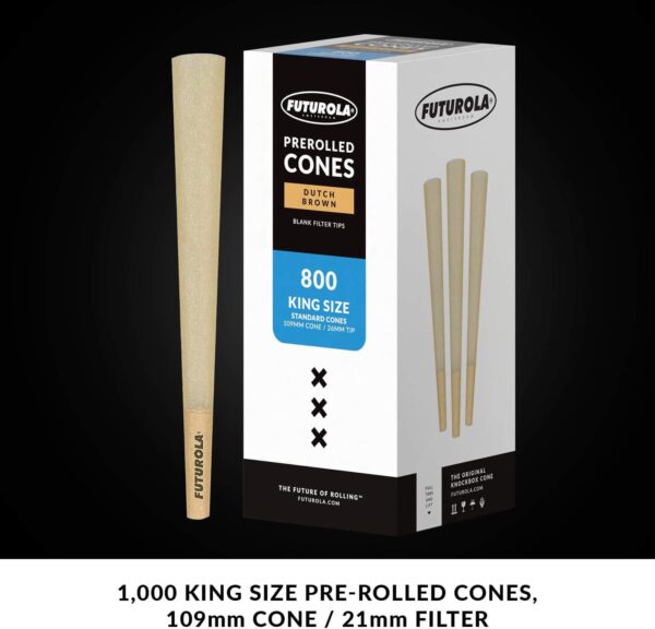 Futurola conos pre-enrollados marrón King Size (109/26 mm), estilo holandés