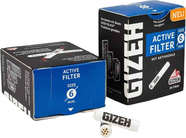 Gizeh filtros de carbón activo 6mm pack de 68