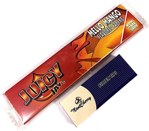 Juicy Jays papel saborizado de mango, tamaño King, 3 libritos