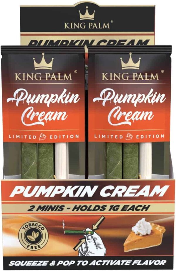 King Palm conos pre-enrollados sabor crema de calabaza, mini 1 g, 2 conos por paquete, especial Halloween