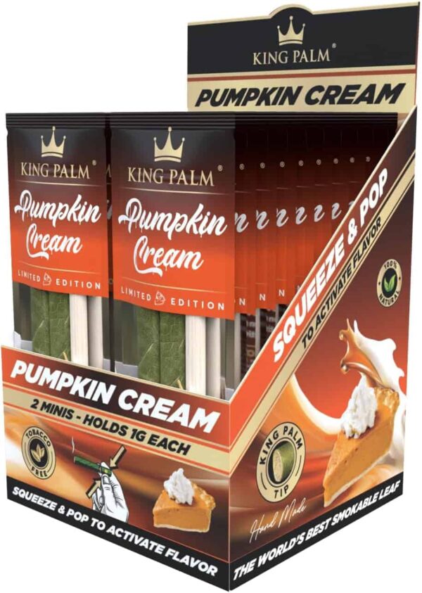 King Palm conos pre-enrollados sabor crema de calabaza, mini 1 g, 2 conos por paquete, especial Halloween