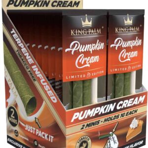 King Palm conos pre-enrollados sabor crema de calabaza, mini 1 g, 2 conos por paquete, especial Halloween