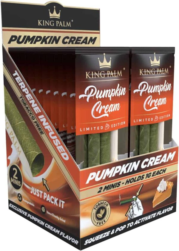 King Palm conos pre-enrollados sabor crema de calabaza, mini 1 g, 2 conos por paquete, especial Halloween