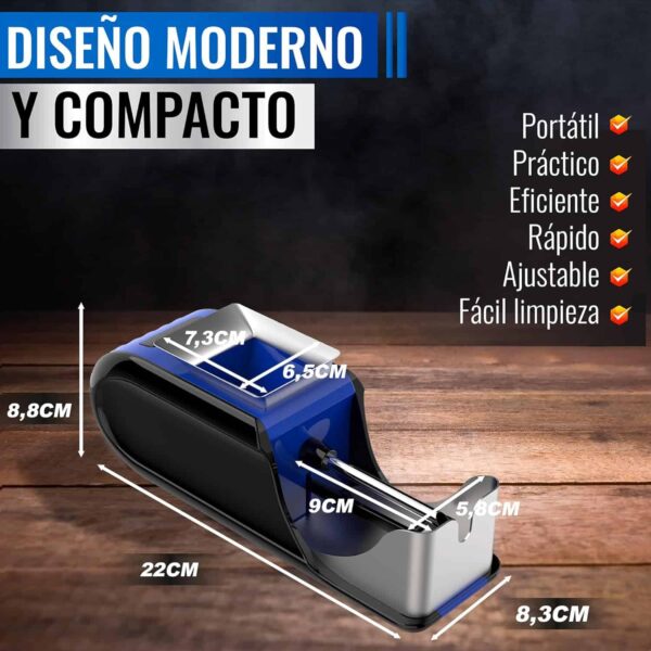 Máquina eléctrica para liar cigarrillos azul