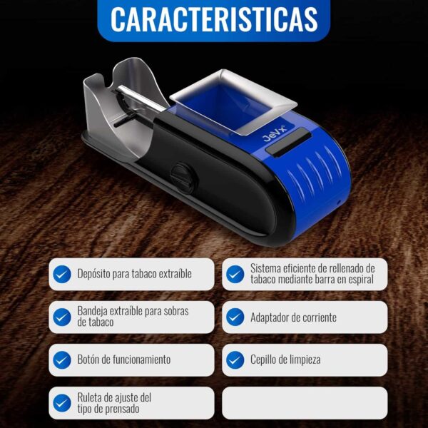 Máquina eléctrica para liar cigarrillos azul