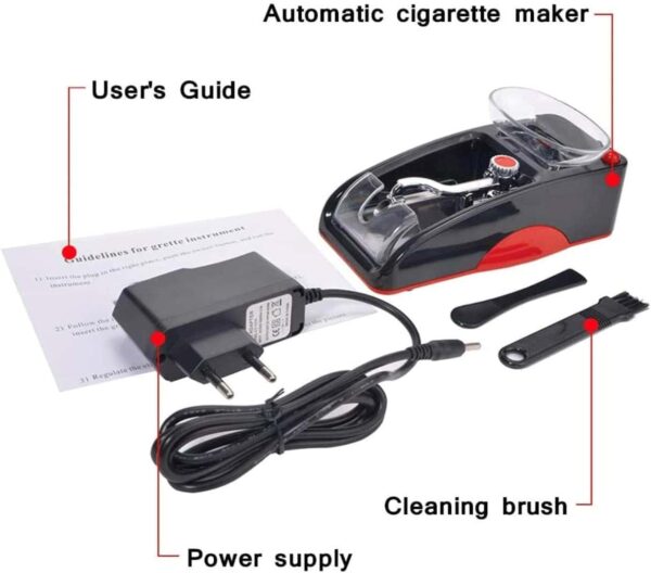 Máquina eléctrica para liar cigarrillos y entubar tabaco, color rojo