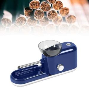 Máquina eléctrica para liar tabaco portátil con tubos de 8 mm y 6,5 mm incluidos, color azul.