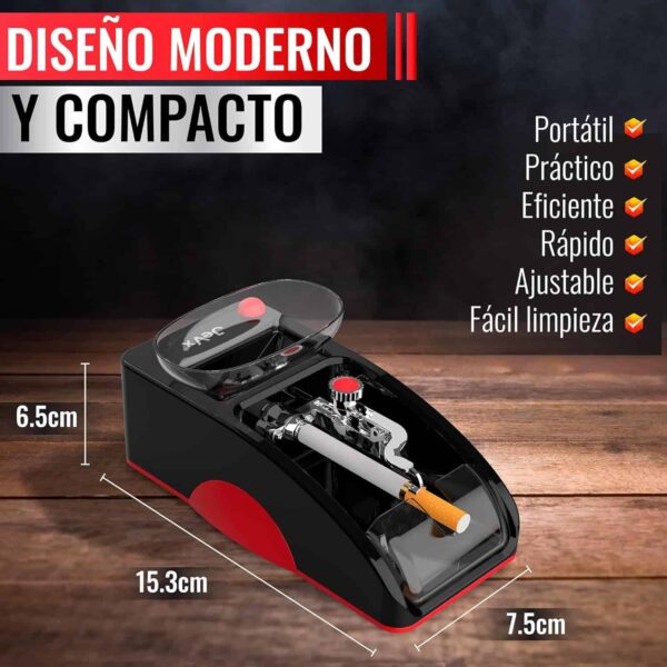 Máquina eléctrica para liar tubos de cigarro rojo