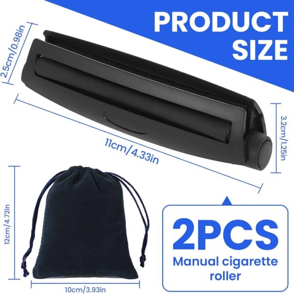 Pack de 3 rodillos manuales para liar cigarrillos de 110 mm, diseño cónico