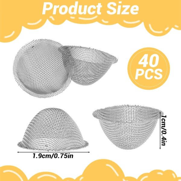 Pack de 40 filtros de pantalla de acero inoxidable para pipas, diseño cónico