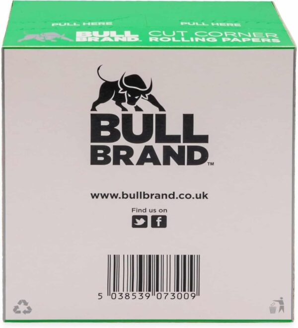 Papel de liar Bull Brand Green Cut Corner, pack de 8 piezas (10 unidades cada una)