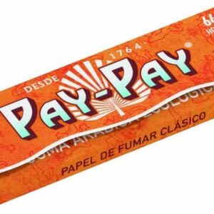 Papel de liar Pay-Pay 70 mm, color naranja, caja de 50 libritos (64 hojas por librito)