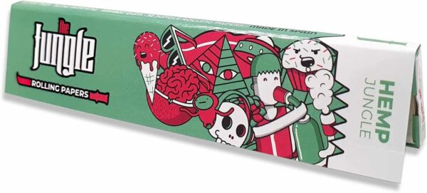 Papel de liar The Jungle Rolling Papers King Size HEMP, caja de 50 libritos (32 hojas por librito)