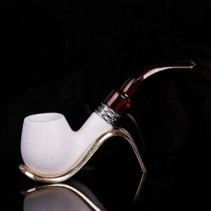 Pipa de espuma Meerschaum para tabaco, diseño elegante y fácil de usar