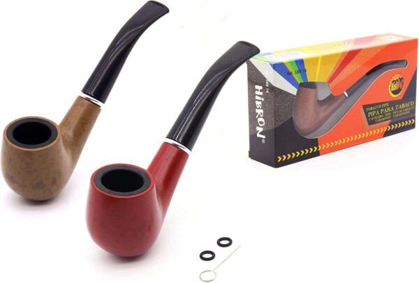 Pipa de tabaco de 14 cm con juntas de recambio y limpiapipas, ideal como regalo