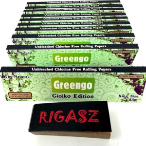 Rigasz Greengo Juego de 10 rollos de papel de liar tamaño King