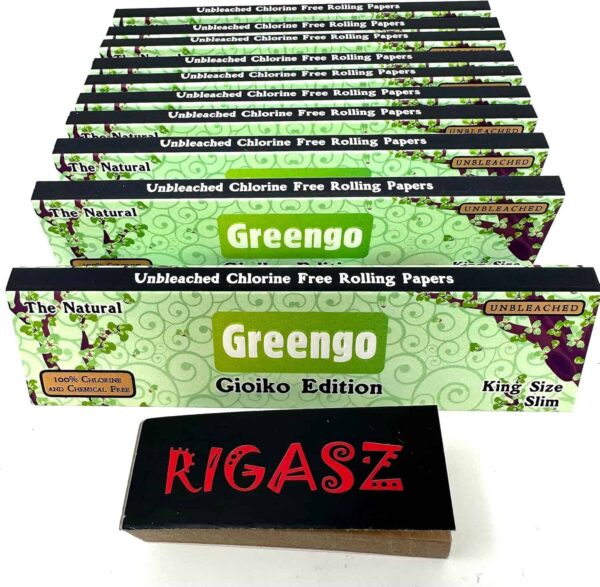 Rigasz Greengo Juego de 10 rollos de papel de liar tamaño King