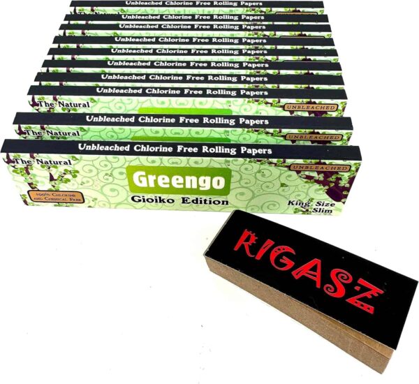 Rigasz Greengo Juego de 10 rollos de papel de liar tamaño King