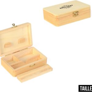 Spliff Box Roll Tray Bandeja de madera clara, tamaño X-Large