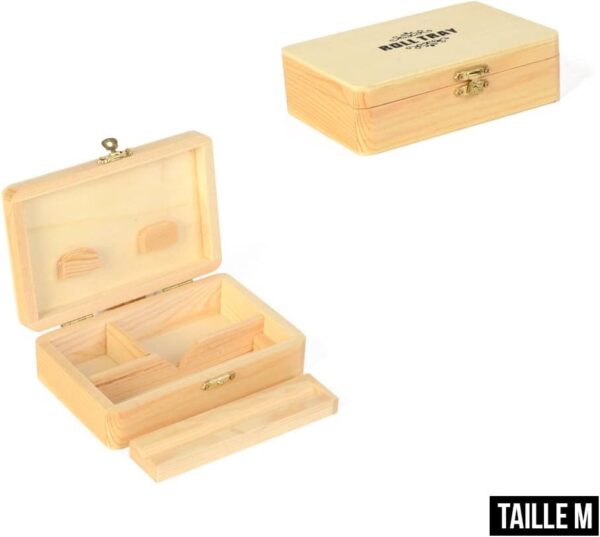 Spliff Box Roll Tray Bandeja de madera clara, tamaño X-Large