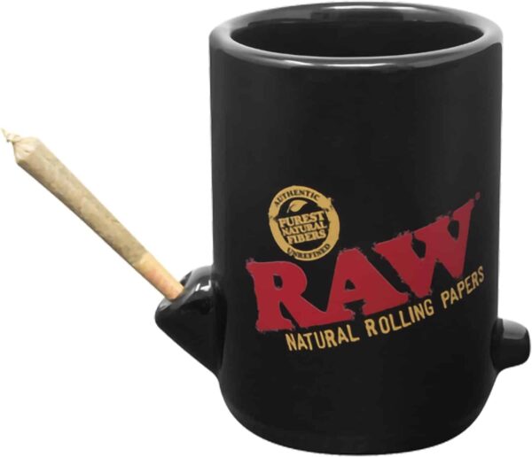 Taza RAW Wake Up & Bake Up con soporte para cono