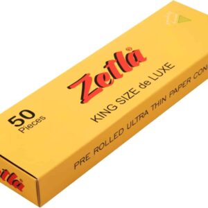 Zetla 50 conos de cáñamo pre-enrollados De Luxe Size con filtro (109 x 26 mm)