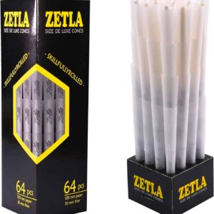 Zetla 64 conos pre-enrollados De Luxe Size con filtro (109 x 30 mm)