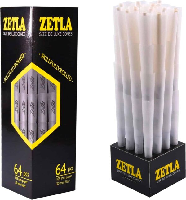 Zetla 64 conos pre-enrollados De Luxe Size con filtro (109 x 30 mm)