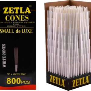 Zetla 800 pre-enrollados Small De Luxe, conos cónicos con filtro (98 x 26 mm)