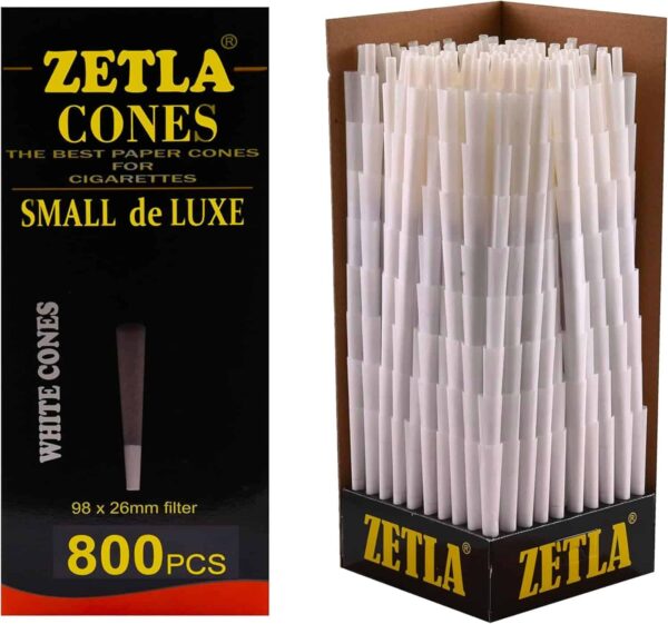 Zetla 800 pre-enrollados Small De Luxe, conos cónicos con filtro (98 x 26 mm)