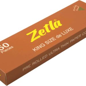 Zetla pack de 50 conos Brown De Luxe pre-enrollados con filtro (109 x 26 mm)